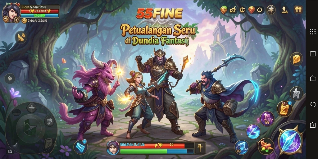 Tampilan gameplay menarik di dunia petualangan 55FIVE.