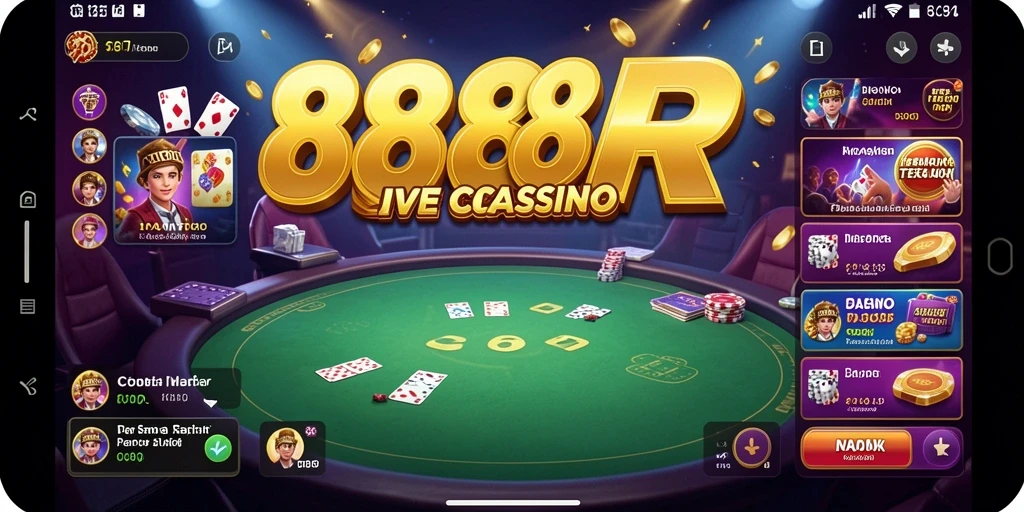Tampilan gameplay Live Casino yang mengasyikkan di 888R.