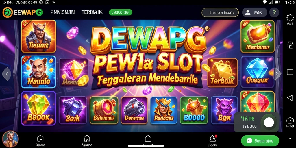 Gameplay mendebarkan dari DEWAPG yang menampilkan mesin Slot yang bervariasi.