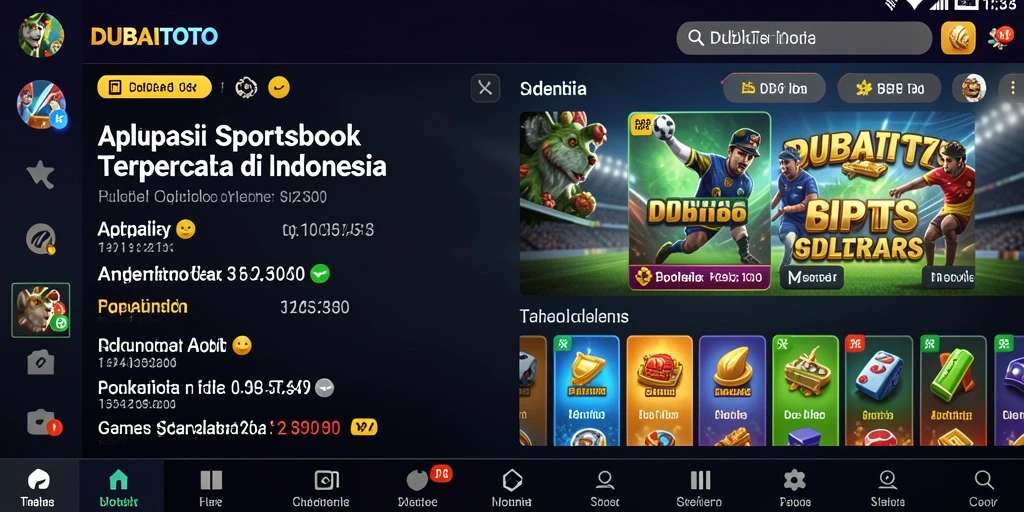 Tampilan gameplay DUBAITOTO yang menakjubkan dalam taruhan olahraga.