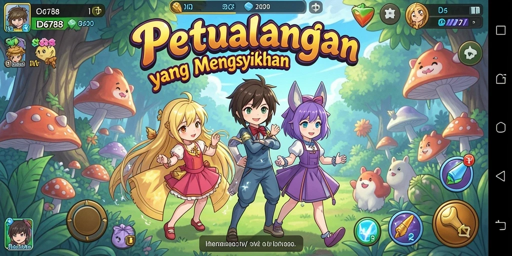 Screenshot gameplay dari ID6788 menampilkan aksi seru karakter anime.