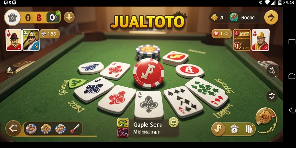 Screenshot JUALTOTO menampilkan serunya permainan Gaple.