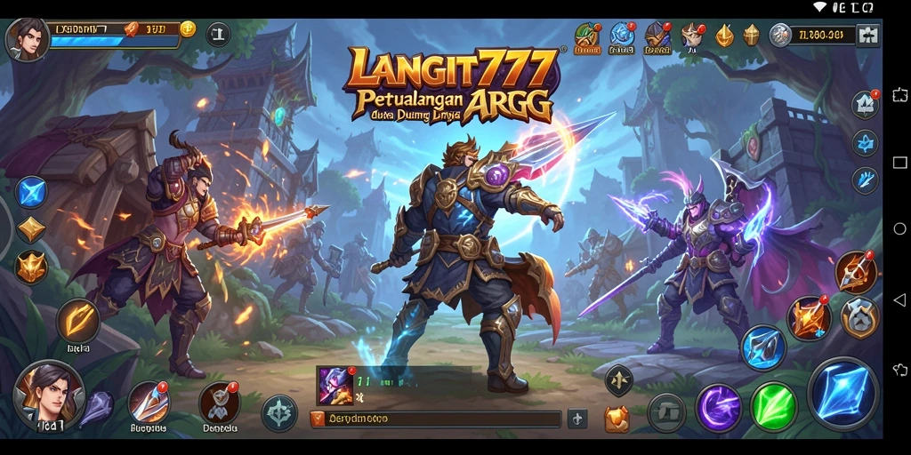 Tampilan gameplay menakjubkan dalam LANGIT777 dengan pertempuran yang intens.