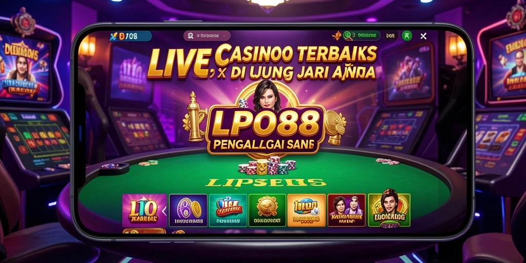 Screenshot utama LPO88 menampilkan dealer langsung dalam aksi permainan Live Casino.