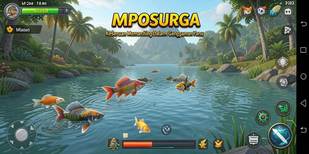 Gameplay seru memancing di MPOSURGA, penuh aksi dan tantangan.