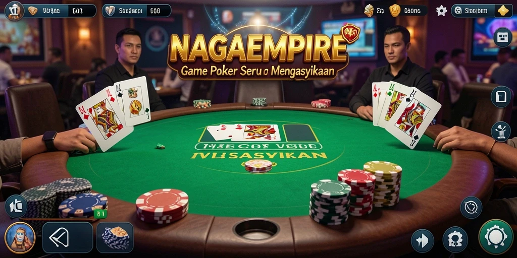Tampilan gameplay seru di NAGAEMPIRE dengan aksi poker.