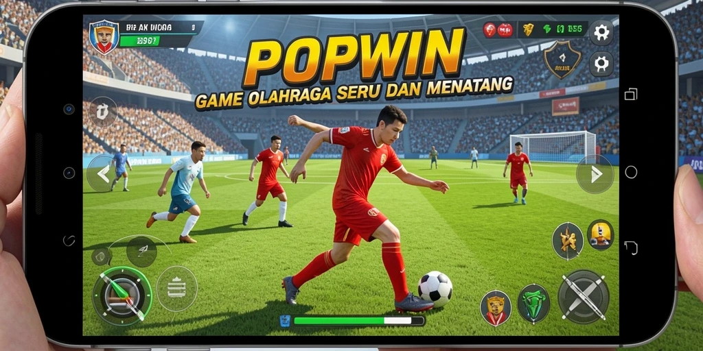 Tampilan aksi seru dalam permainan olahraga POPWIN.