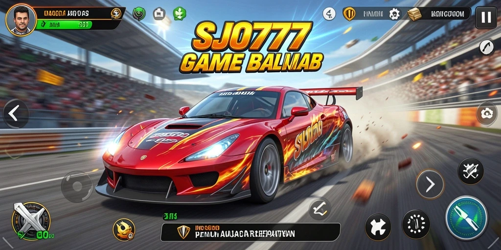 Tampilan gameplay balap yang seru dan mendebarkan di SJO777.