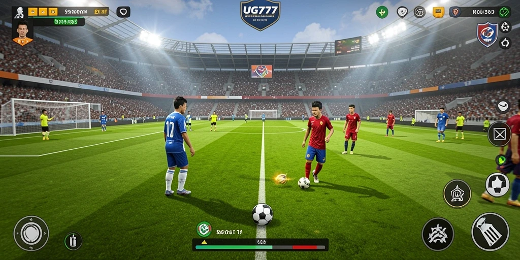 Gameplay UG777 yang seru dalam pertandingan sepak bola.