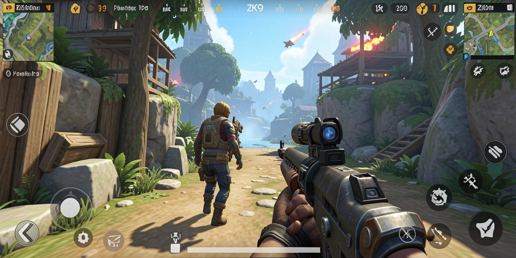 Tampilan gameplay TPS yang seru dan mendebarkan di ZK9.