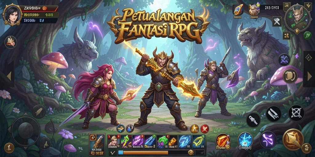 Tampilan gameplay RPG yang memukau dan mendebarkan.